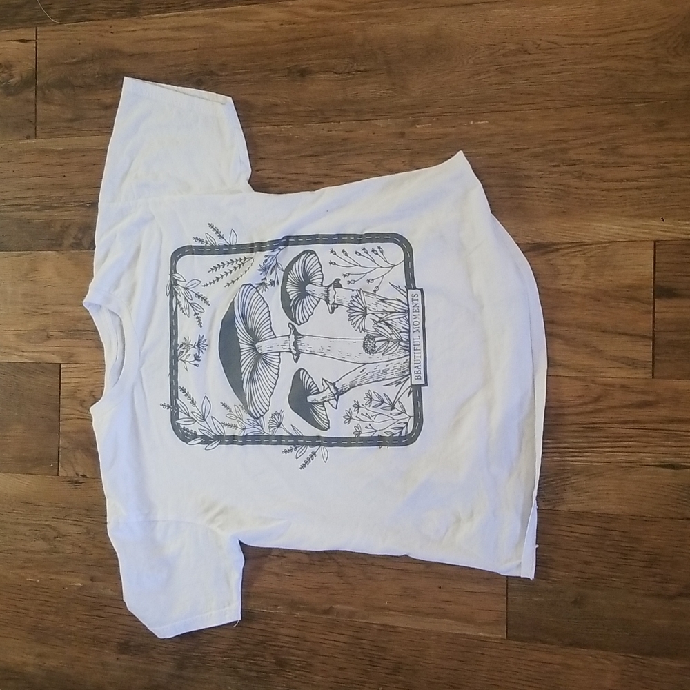 Cottagecore mushroom white t-shirt